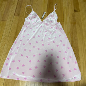 Women's SKIMS Heart Breaker Velvet Lace Slip Dress Pink Size L SKU658